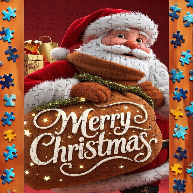 Santa Puzzle For Kids And Adults Family Interactive Entertainment Educational Brain Teaser Game