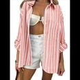 thumbnail image 3 of Camisa de Larga Clásica para Mujer, Blusa Informal de Larga con Botones y Corte Clásico. Rosa S, 3 of 8