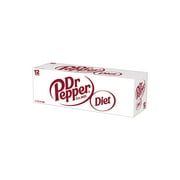 Diet Dr Pepper Soda Pop, 12 fl oz, 12 Pack Cans