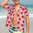 thumbnail image 5 of Picia Strawberry Gentle Cotton Regular Fit Short Sleeve Casual Hawaiian Shirt for Men-Large, 5 of 9