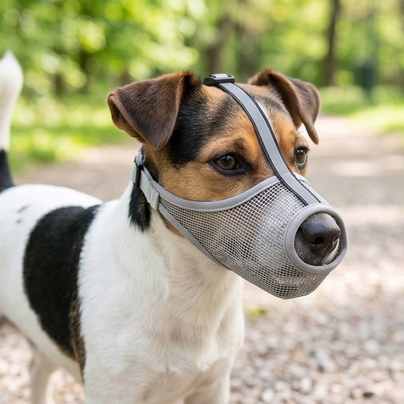 Dog Muzzle, mesh Muzzle for Medium-Sized Dogs | Soft Breathable Mouth Guard with Adjustable Straps for Anti Biting scavenging Chewing