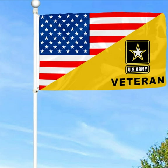 Bayyon U.S Veteran Flag Banner with Grommets 3x5Feet Man cave Decor