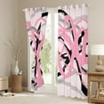 thumbnail image 3 of Manfei Greometric Stripe Lines Blackout Curtains,Modern Abstract Art Curtains Pack of 2 (38x45 Each),Pink Black Striped Window Curtains For Gitls Teens,Breathable Home Decor, 3 of 6