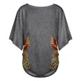 thumbnail image 5 of Mexico 2026 Soccer Cup Style V-Neck Tunic for Women, Short Sleeve Loose Fit Top with Gold Letter & Flame Graphic, Lightweight Breathable Jersey, 1 PC Gray XXL, 5 of 5