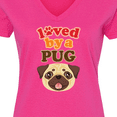 thumbnail image 4 of Inktastic Pug Dog Gifts Women's V-Neck T-Shirt, 4 of 5