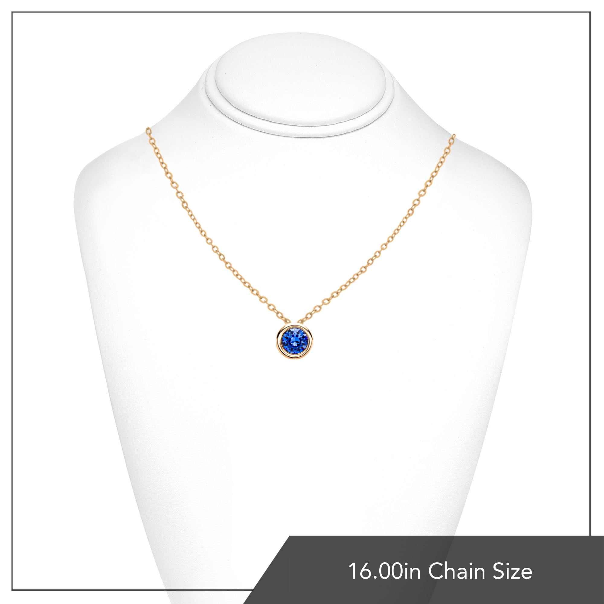 X & O Women's 14K Yellow Gold Plated Sapphire Crystal Pendant Necklace