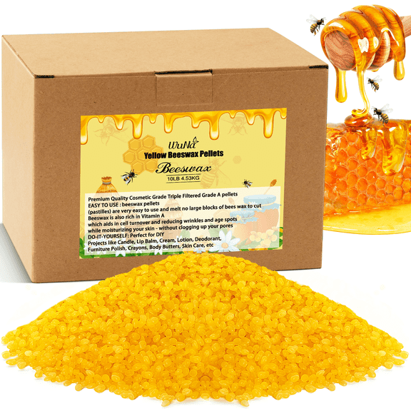 10LB yellow beeswax granules, food grade beeswax, triple filtered beeswax granules, perfect for DIY projects, soap making supplies, for candle making, can be used as gifts