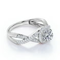 thumbnail image 4 of JeenMata 1 Carat Round Cut Moissanite Wedding Ring in 18k White Gold Over Silver, 4 of 7