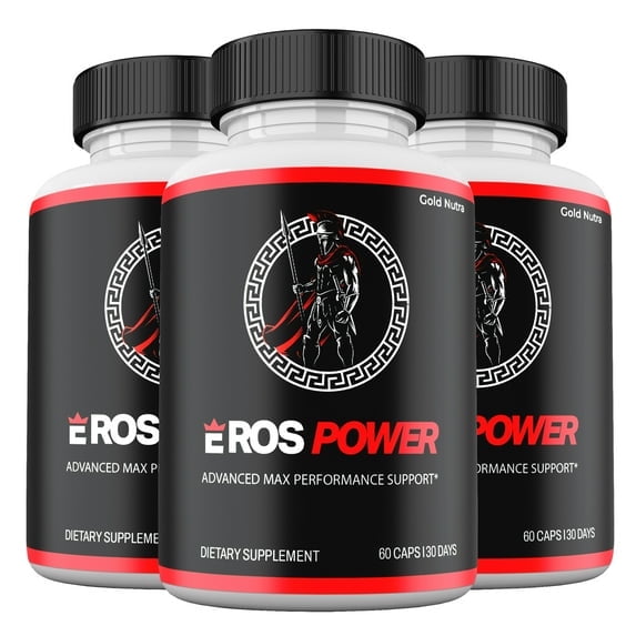 (3 Pack) Eros Power Supplemement, High Potency Eros Power Pills, All Natural Formula for Men ErosPower Capsules, 3 Month Supply