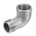 thumbnail image 1 of Unique Bargains Raccord de Tuyau à Coude Fileté 3/4 NPT Mâle vers Femelle en Acier Inoxydable 304, 1 of 5