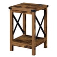 thumbnail image 1 of Durango Table d'Appoint avec Station de Charge en Bois de Grange Muscade et Métal Noir, 1 of 7