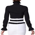 thumbnail image 3 of Victorian Womens Long Sleeves Tops High Neck Frilly Ruffle Shirt Blouse, 3 of 6