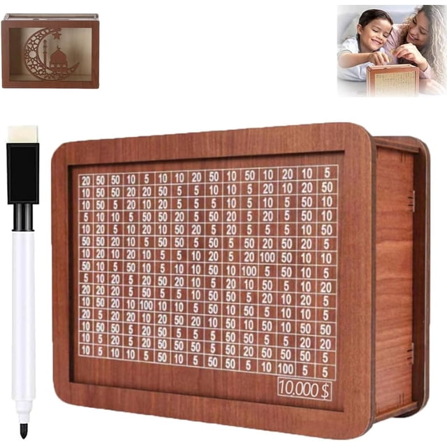 Hucha de madera, caja de ahorros de madera 10000, caja de ahorro de efectivo, caja de dinero de madera para ahorro de efectivo, caja de ahorros de madera estilo retro, caja de dinero de madera reutili