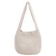 thumbnail image 1 of Bolso de mano de hombro para mujer Bolso de ganchillo hecho a mano Bolso de hombro grande Bolso de mano de lona Bolso de mano lindoBlanco apagado, 1 of 5