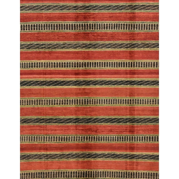 Ahgly Company Indoor Rectangle Abstract Red Oriental Area Rugs, 4' x 6'