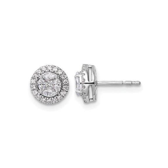 1/2 Carat (Ctw SI1-SI2, G-H) Lab-Grown Diamond Cluster Earrings in 14K White Gold for Women