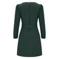 thumbnail image 6 of hotojiny Fall Dresses for Women Long Sleeve Crew Neck Belted A Line Mini Dress Wedding Guest Cocktail Party Dress, 6 of 7
