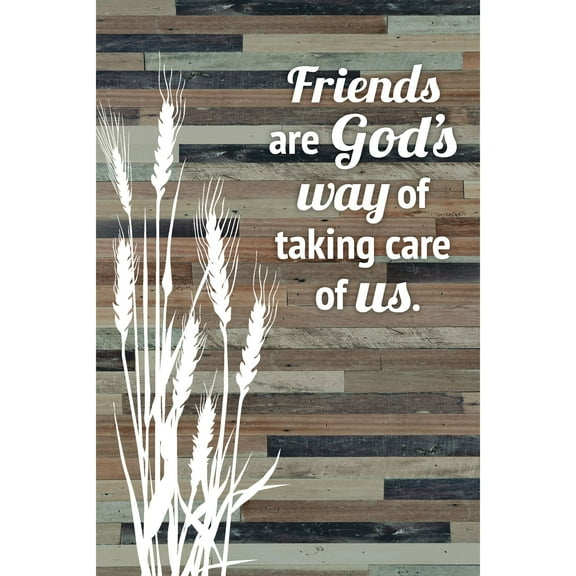 Dexsa Friend Wood Plaque Easel Hanger - Friends are God's way of taking care of us. - 6 in x 9 in