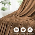 thumbnail image 3 of BNM Polka Dot Plush Soft Fleece Blanket, Throw, Sepia, 3 of 9