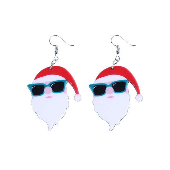 1 Paire de Boucles d'Oreilles Père Noël de Noël (Lunettes Père Noël)