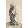thumbnail image 2 of Monogrammist G.Z. 12x18 Black Ornate Wood Framed Double Matted Museum Art Print Titled - Standing Madonna in Mourning (1520), 2 of 5