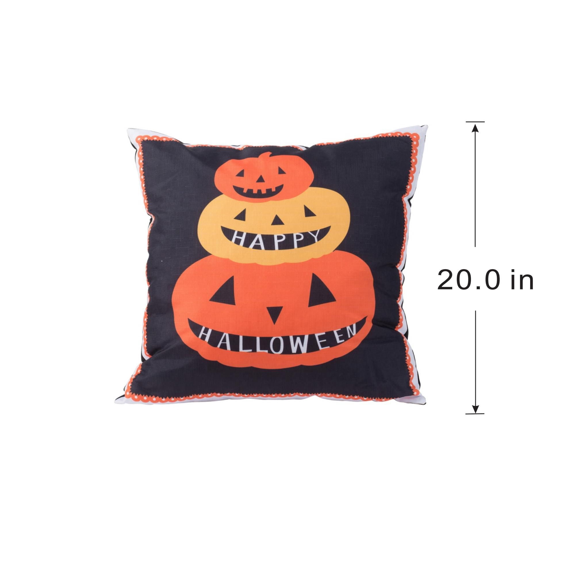 20x20IN Halloween Pumpkin Pillow Design by Bruce for Seasonal Home Decor Tabletop Shelf Centerpiece