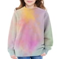 thumbnail image 2 of Mercatoo Girls and Toddlers Sweatshirts Fashion Tie Dye Print Pullover Tops Crewneck Loose Fit Long Sleeve Fall Winter Cute Clothes, 2 of 7