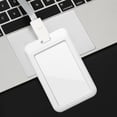 thumbnail image 4 of Hioecau Sliding Badge Holder Vertical Hard Plastic Case Clear Card Protector Pouch for Office School ID Credit Cards Proximity Key Cards Driver's Licenses Passes, 4 of 8