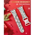 thumbnail image 5 of TOYOUTHS Christmas Engraved Silicone Band Compatible with Apple Watch Band for Women38/40/41/42/44/45/46/49mm, Holiday Soft Silicone Sport Strap for iWatch Ultra SE Series 10 9 8 7 6 5 4 3, 5 of 6