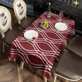 thumbnail image 2 of Burgundy and White Wavy Pattern Rectangle Tablecloth 60"x120",Waterproof Polyester Rectangle Table Cloth, Wipeable Spillproof Polyester Tablecloth for Dining, Camping, Indoor and Outdoor, 2 of 6