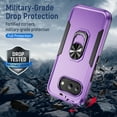 thumbnail image 4 of Decase for Google Pixel 9A Rugged Case with Ring Holder, Shockproof Phone Case Rugged Heavy Duty Cool Cover,Military Grade Drop Protection,Kickstand Cover for Google Pixel 9A,Purple+Black, 4 of 10