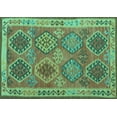 thumbnail image 1 of Ahgly Company Indoor Rectangle Oriental Turquoise Blue Traditional Area Rugs, 5' x 8', 1 of 4