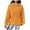 Orange, variant on Krdevn Waffle Hoodie - Women's Loose Pullover with String Pocket, Long Sleeve Spliced Design for Casual Comfort, Size for S
