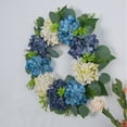 thumbnail image 5 of DAMAI 15.7 Inch Blue Cream Hydrangeas Spring Floral Wreath, Artificial Hydrangea Garland for Door Hanging, Home Party Wedding Banquet Decor, 5 of 9
