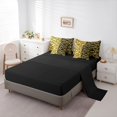 thumbnail image 3 of jejeloiu Spooky Skull 7pcs Queen Bedding,Victorian Damask Flower Bedding Comforter Set Queen For Adults,Gold Black,Black Reversible, 3 of 7