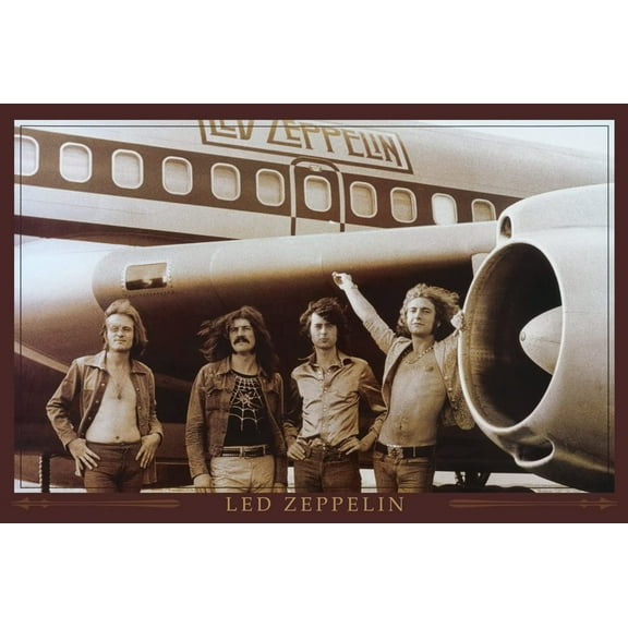 BUY ART FOR LESS Officially Licensed Led Zeppelin The Starship Airplane 24 x 36 Inch Art Poster