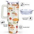 thumbnail image 3 of 40oz Colorful Botanical Mushroom Stainless Steel Flip Straw Tumbler Spill Proof Travel Cup Double Wall Vacuum Insulated Coffee Mug with Top Handle, 3 of 6
