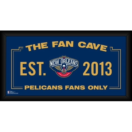 New Orleans Pelicans Framed 10 x 20 Fan Cave Collage