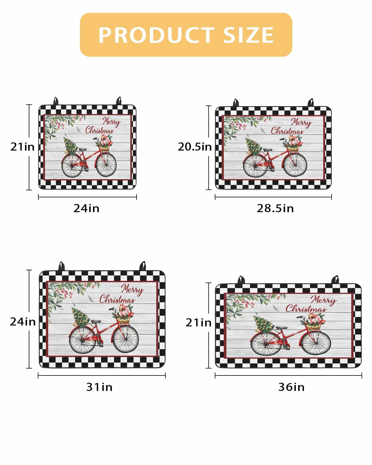 Large Induction Cooktop Protector Mat Christmas Stove Top Covers for Electric Stove, Winter Xmas Tree Farmhouse Wooden Grain Plaid Decorative Stove Burner Cover Mats, Glass Top Stove Cover