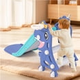 thumbnail image 3 of Ealing Indoor Toddler Slide for Ages 1-3,4 in 1 Baby Slide Climber Playset with Basketball Hoop and Ball,Blue, 3 of 10