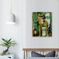 thumbnail image 4 of Acheng  - Funny Bathroom Wall Art Abstract Frog Smoking and Drinking on Toilet Painting Canvas Print Cool Animal Artwork Modern Bar Pub Bedroom Decor Stretched and Framed Ready to Hang 16x20 in, 4 of 5