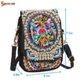 thumbnail image 5 of Spencer Handmade Women Retro Embroidered Cellphone Pouch Wallet Mini Crossbody Bag Small Handbag Coin Purse (7.1*5.1*2.0 inch), 5 of 9