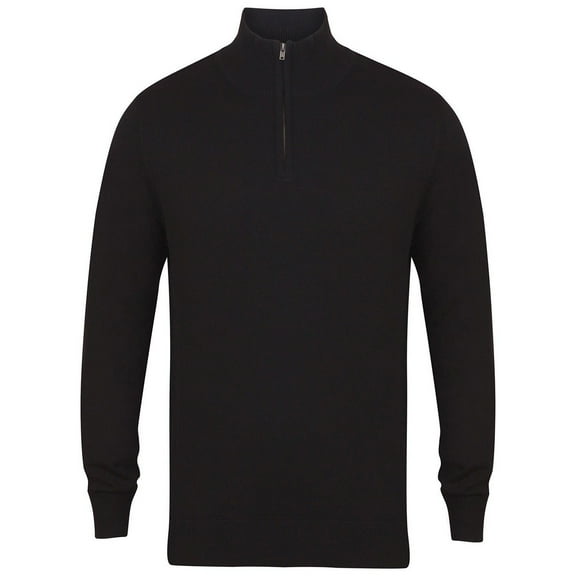 Henbury Mens Zip Neck Sweatshirt