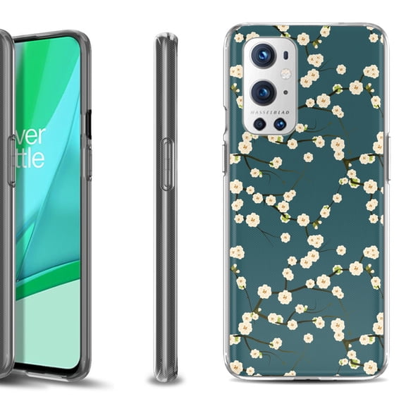 Slim-Fit Flexible TPU Gel Phone Case Compatible with OnePlus 9 PRO 5G, by OneToughShield ® - Blossom Green