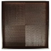 Simply Bamboo Brown Square Ribbed Bamboo Serving Tray - 16