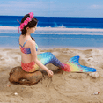 thumbnail image 5 of 【Uhome】9PCS Girls Mermaid Bathing Suit & Fish Tail Cute Ruffle Tankini Swimsuits for 3-12Y Kids Beach Swimwear with Accessories, 5 of 7