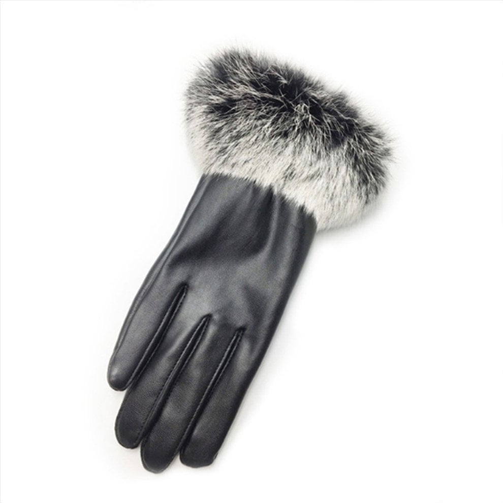 ladies fur mittens