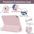 thumbnail image 4 of Kenke Case iPad (A16) 11th Generation 11 inch 2025, iPad 10th Generation 10.9 Inch 2022 with Pencil Holder, Soft TPU Back Smart Trifold Stand Case [Support Touch ID and Auto Wake/Sleep], Pink, 4 of 9