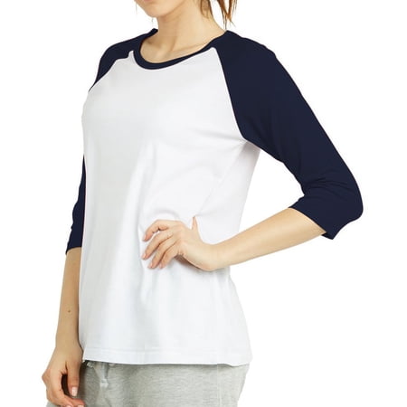 Sofra/Cottonbell Women Jersey Raglan 3/4 Sleeve Baseball Tee Shirts Top price history on PriceWatchPro