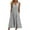 Gray, variant on Women's V Neck Dresses-Sleeveless Button Striped Print T Shirt Midi Dress Casual Loose Tank Sundress with Pockets